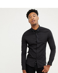 ASOS DESIGN Tall Skinny Shirt In Black