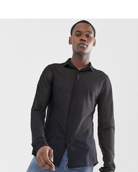 ASOS DESIGN Tall Slim Fit Mesh Shirt In Black