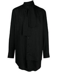 Yohji Yamamoto Tie Collar Asymmetric Hem Shirt