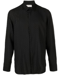Saint Laurent Tonal Pattern Long Sleeve Shirt