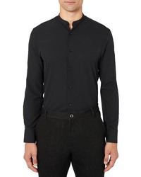 BROOKLYN BRIGADE Trim Fit Cool Temp Solid Dress Shirt Face Mask In Black At Nordstrom