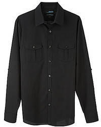 Murano Wardrobe Essentials Ultimate Modern Comfort Slim Fit Stretch Solid Roll Sleeve Sportshirt
