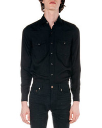Saint Laurent Western Long Sleeve Shirt Black