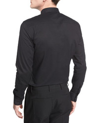 Givenchy Zip Collar Long Sleeve Shirt Black