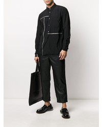 Black Comme Des Garçons Zip Detail Point Collar Shirt