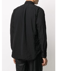 Black Comme Des Garçons Zip Detail Point Collar Shirt