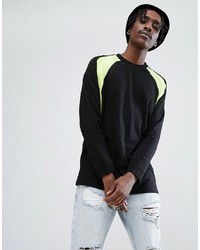ASOS DESIGN Asos Long Sleeve T Shirt With Contrast Neon Colour Block