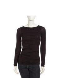 Bailey 44 Long Sleeve Ruched Center Top Black
