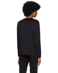 Sunspel Black Classic Long Sleeve T Shirt