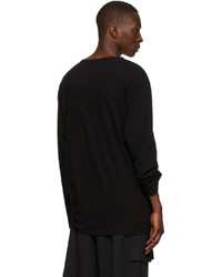 Yohji Yamamoto Black Cotton Long Sleeve T Shirt