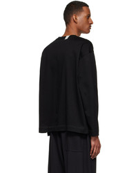 N. Hoolywood Black Cotton Long Sleeve T Shirt