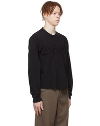 AIREI Black Cotton Long Sleeve T Shirt