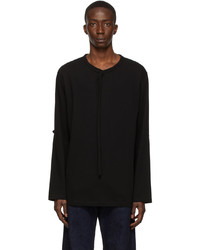 Yohji Yamamoto Black Cotton Long Sleeve T Shirt