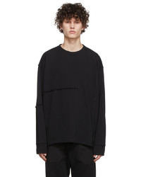 Isabel Benenato Black Cotton Sweatshirt