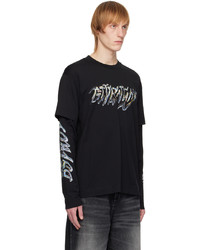 Givenchy Black Double Layer Long Sleeve T Shirt