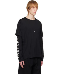 Givenchy Black Double Layer Long Sleeve T Shirt