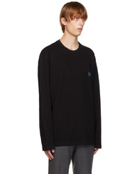 Solid Homme Black Embroidered Long Sleeve T Shirt
