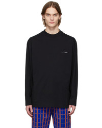 Marni Black Embroidered Long Sleeve T Shirt