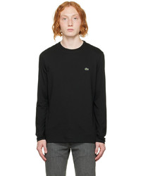 Lacoste Black Embroidered Patch Long Sleeve T Shirt