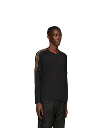 Fendi Black Ff Double Sleeve T Shirt