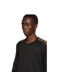 Fendi Black Ff Double Sleeve T Shirt
