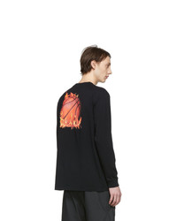 Marcelo Burlon County of Milan Black Fireball Long Sleeve T Shirt