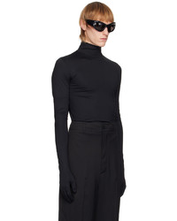 Balenciaga Black Fitted Long Sleeve T Shirt