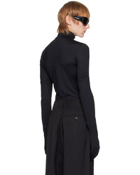 Balenciaga Black Fitted Long Sleeve T Shirt