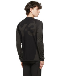 Y-3 Black Knit Base Layer Long Sleeve T Shirt