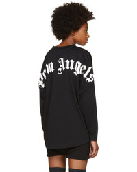 Palm Angels Black Long Sleeve Logo T Shirt