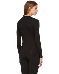 Versace Black Long Sleeve Studded Medusa T Shirt
