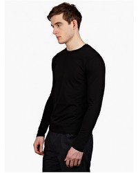 Jil Sander Black Long Sleeved Cotton T Shirt