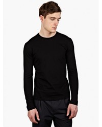 Jil Sander Black Long Sleeved Cotton T Shirt