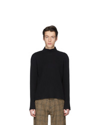 Our Legacy Black Mock Neck Artistic Long Sleeve Pullover