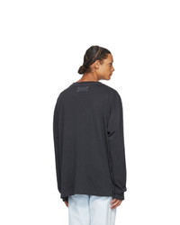 Maison Margiela Black Oversize Gart Dye Long Sleeve T Shirt