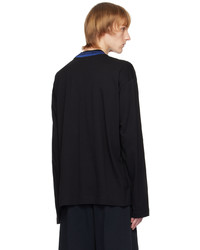 Dries Van Noten Black Paneled Long Sleeve T Shirt