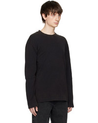 Schnayderman's Black Paneled Long Sleeve T Shirt