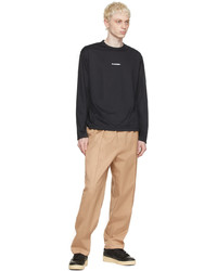 Jil Sander Black Polyester Long Sleeve T Shirt