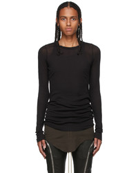 Rick Owens Black Rib Long Sleeve T Shirt