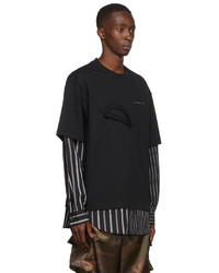 Feng Chen Wang Black Shirting Paneled Sweatshirt