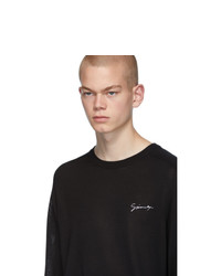 Givenchy Black Silk Signature Logo T Shirt