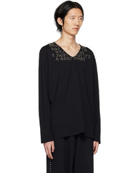 MM6 MAISON MARGIELA Black Studded Long Sleeve T Shirt