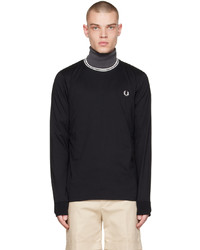 Fred Perry Black Twin Tipped Long Sleeve T Shirt