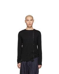 Yohji Yamamoto Black Vertical Long Sleeve T Shirt