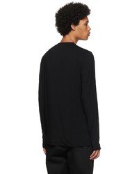 Giorgio Armani Black Viscose Long Sleeve T Shirt