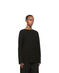 Lemaire Black Wool Long Sleeve T Shirt