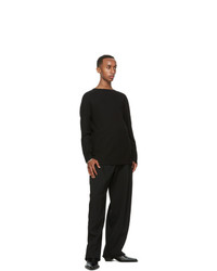 Lemaire Black Wool Long Sleeve T Shirt