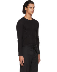 Dion Lee Black Y Front Layered Long Sleeve T Shirt