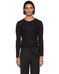 Dion Lee Black Y Front Layered Long Sleeve T Shirt