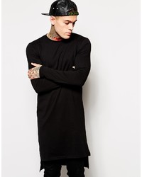 Asos Brand Extreme Longline Long Sleeve T Shirt With Dropped Hem
